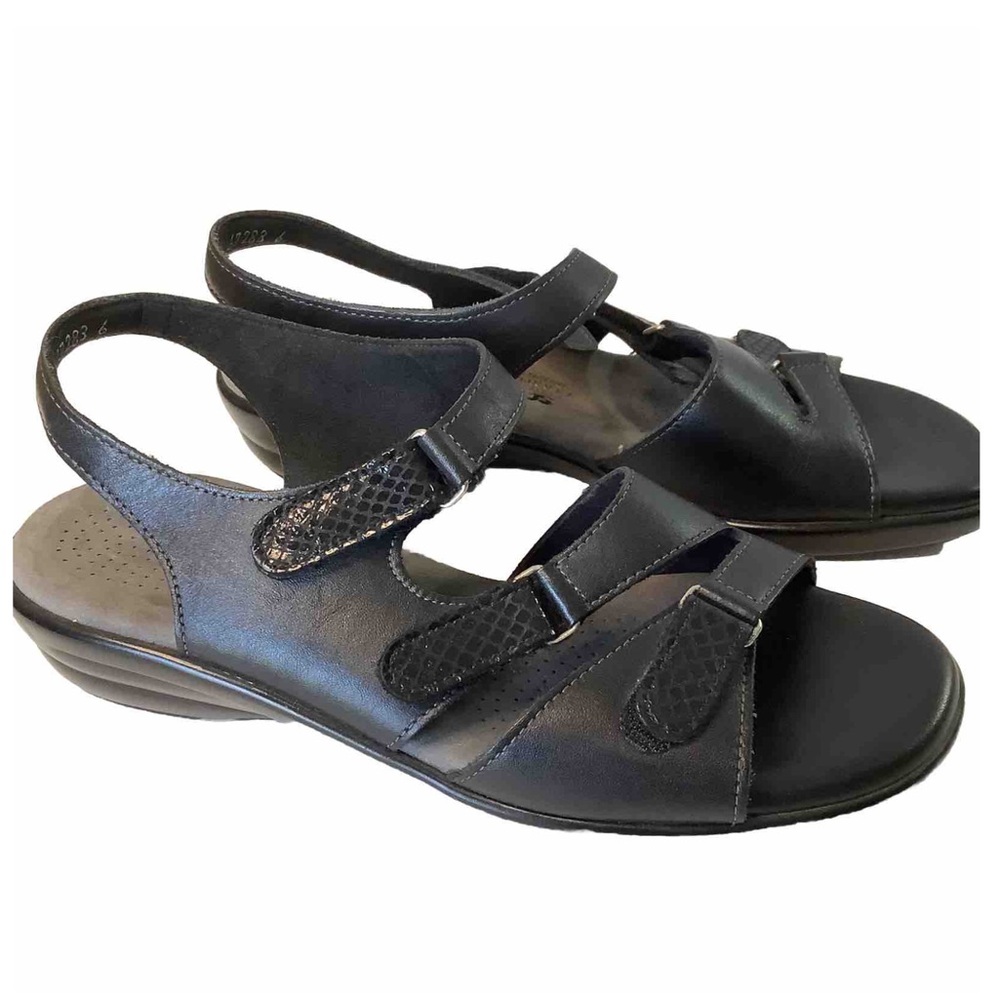 SAS Tripad Comfort Black Leather Slingback Sandals Women's Size 8.5 M